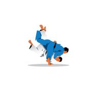 Judo sign Two judoka fighting among themselves Vector Illustration N2