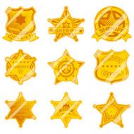 Golden sheriff star badges
