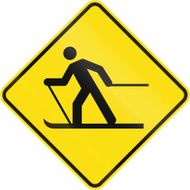 Skier Crossing in Canada