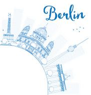 Berlin skyline with blue building and copy space N2