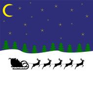 santa claus rides on deer