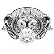 Head of monkey Sketch tattoo N2