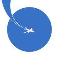 Round design element plane of trace Journey Design travel company