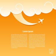 Yellow background with stylized sky plane and trace Banner