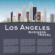 Los Angeles Skyline with Grey Buildings and copy space