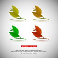 Set of four plant or leaf icons