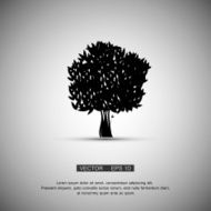 black tree silhouette isolated on white background vector