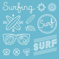 Vector set of surfing logos