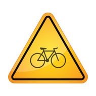 Danger sign with a bicycle
