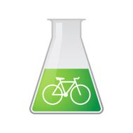 Chemical test tube with a bicycle