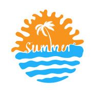 Hand-written word SUMMER lettering
