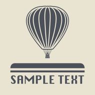 Hot air balloon icon or sign