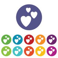 Three hearts icon set