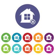Remove house icon set