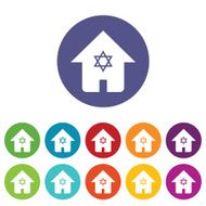 Judaic house icon set