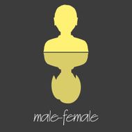 man reflection woman simple symbols banner eps10