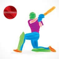 cricket player hit the shot design