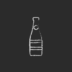 Glass bottle icon drawn in chalk N3