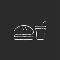 Fast food meal icon drawn in chalk N2
