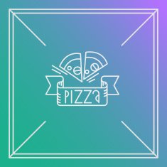 Vector pizza design element Linear style Outline emblem or bad N2