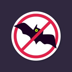 No Ban or Stop signs Halloween Bat icon