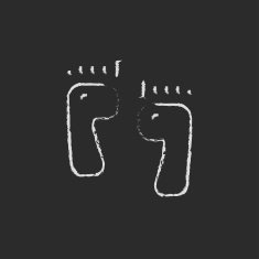 Footprints icon drawn in chalk