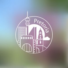 Linear round icon of Pretoria South Africa N2