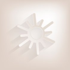 Flat Sun Icon with shadow N2