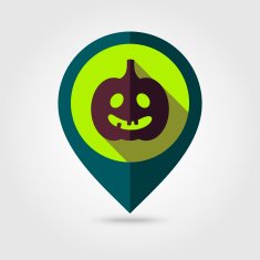 Halloween pumpkins mapping pin icon N18