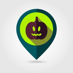 Halloween pumpkins mapping pin icon N21