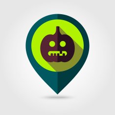 Halloween pumpkins mapping pin icon N22