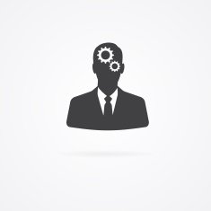 Icone of man with gears in head