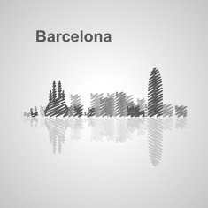 Barcelona skyline for your design N2