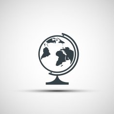 Vector icons of school globe N2