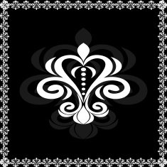 cute card with floral emblem