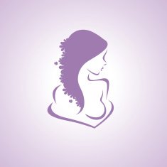 Abstract logo a stylized profile of beautiful woman N2