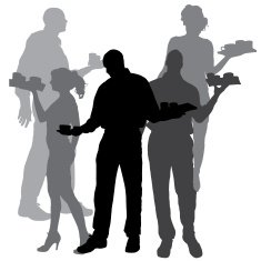 Vector waiter silhouette N2
