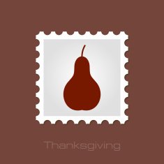 Pear stamp Harvest Thanksgiving vector