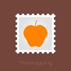 Apple stamp Harvest Thanksgiving vector