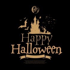 Happy Halloween silhouette design on black background vector illustration