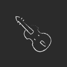 Cello icon drawn in chalk N2