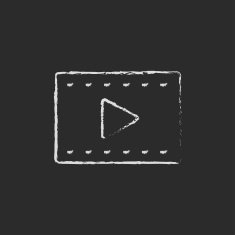 Film frame icon drawn in chalk N3