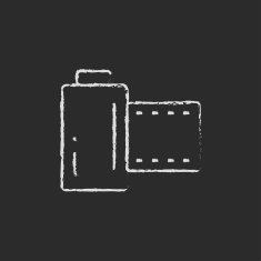 Camera roll icon drawn in chalk N2