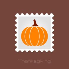 Pumpkin stamp Harvest Thanksgiving vector
