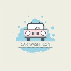 Car wash logo design layout template icons flat illustrations N2