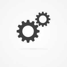 Two clockworks icon isolated on white