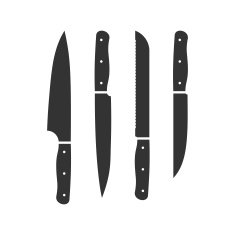 Kitchen knives Vector collection of cooking