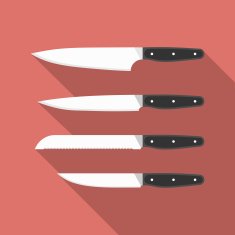 Kitchen knives Vector collection of cooking Flat style