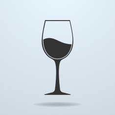 Glass of wine vector icon