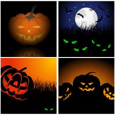 Set of Halloween Greeting Cards N3